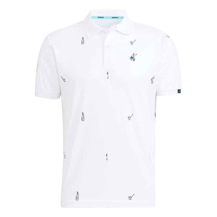 Adidas Adidas Polo Shirts Men's White Polo Collar Moderate Straight Fit