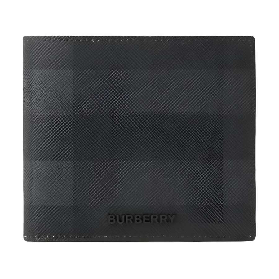 Burberry Leather Wallet Men's Charcoal Gray
