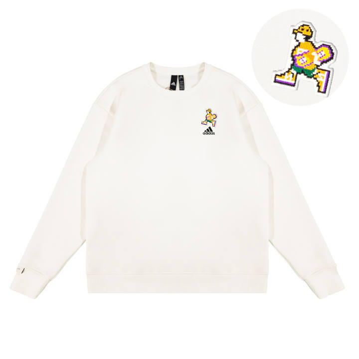 Adidas Adidas LABEL Sweatshirts Unisex White Crew Neck Moderate Regular