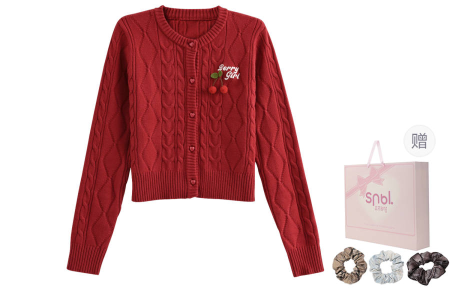 SNBL Knitwear Women's Crew Neck Moderate Cardigan