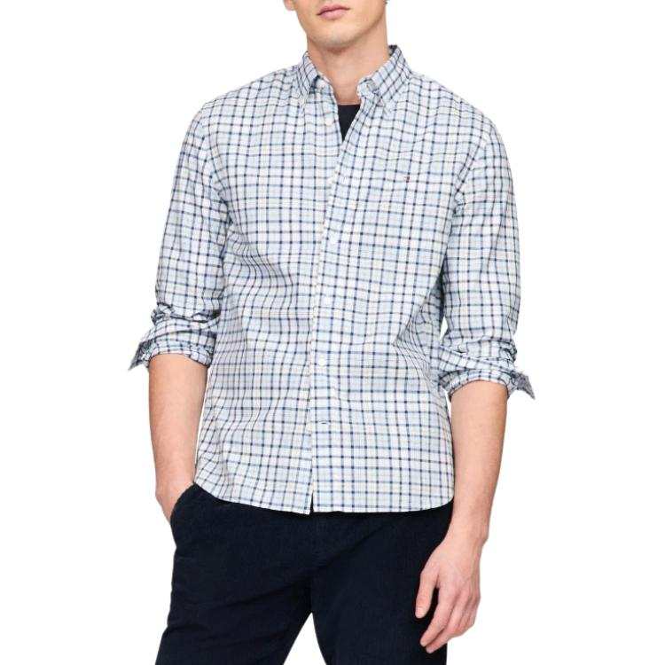 Tommy Hilfiger Shirts Men's Blue Lapel Moderate