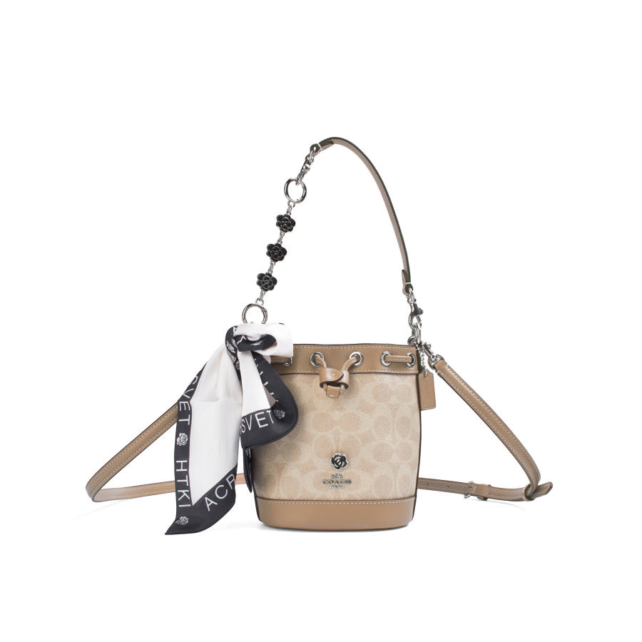 COACH COACH Dempsey Artificial Leather Handbag Mini Women's Light Khaki