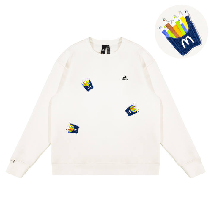 Adidas Adidas LABEL Sweatshirts Unisex White Crew Neck Moderate Regular