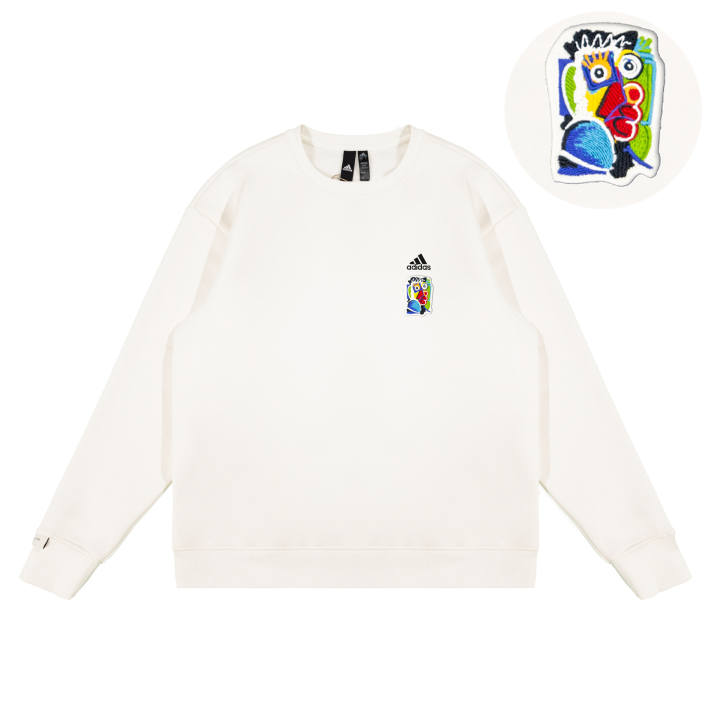 Adidas Adidas LABEL Sweatshirts Unisex White Crew Neck Moderate Regular