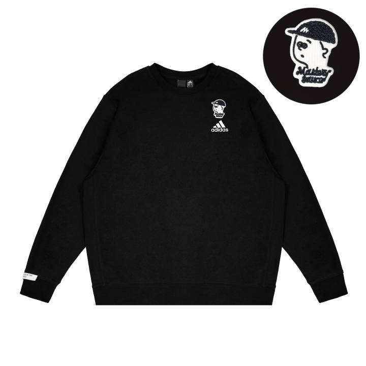 Adidas Adidas LABEL Sweatshirts Unisex Black Crew Neck Moderate Regular