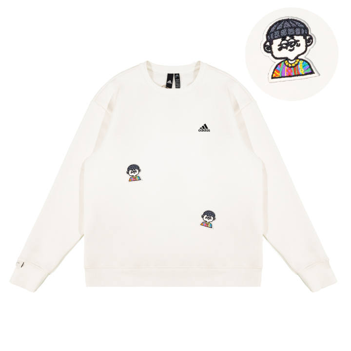 Adidas Adidas LABEL Sweatshirts Unisex White Crew Neck Moderate Regular