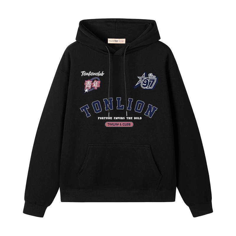 Tonlion Sweatshirts Unisex Hooded Moderate Heavyweight