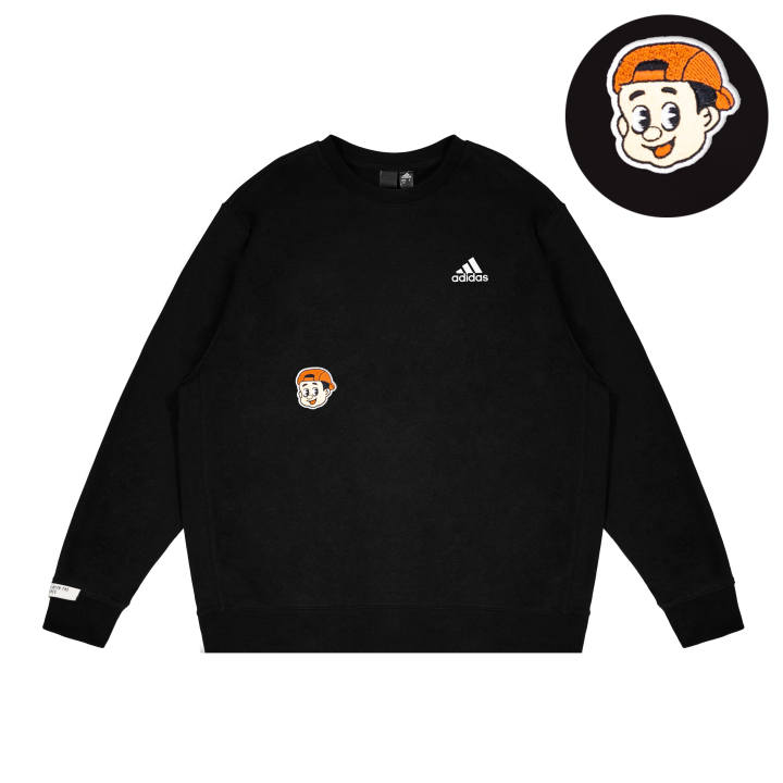 Adidas Adidas LABEL Sweatshirts Unisex Black Crew Neck Moderate Regular