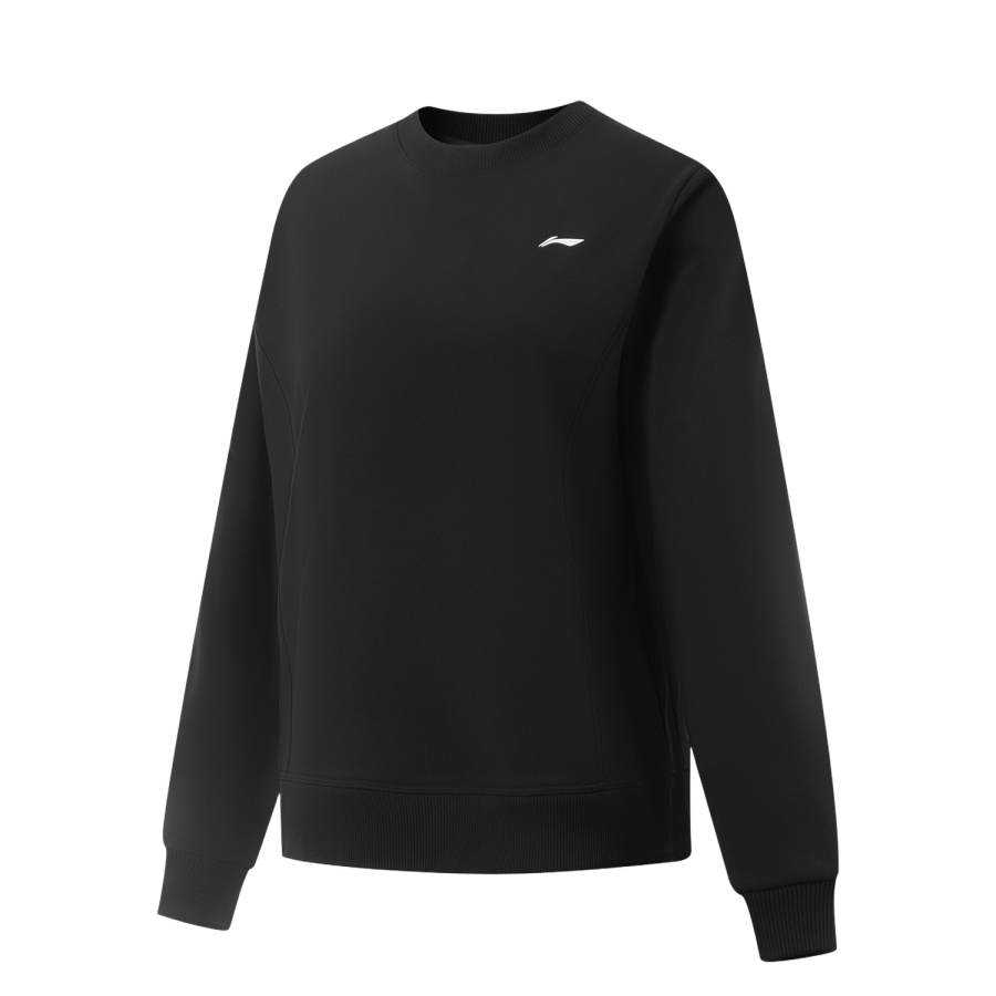Li-Ning Li Ning Fitness Series Fleece Lined Thermal Crew Neck Athleisure Letter Sports Top Sweatshirt Women's