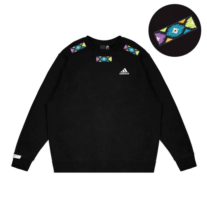Adidas Adidas LABEL Sweatshirts Unisex Black Crew Neck Moderate Regular