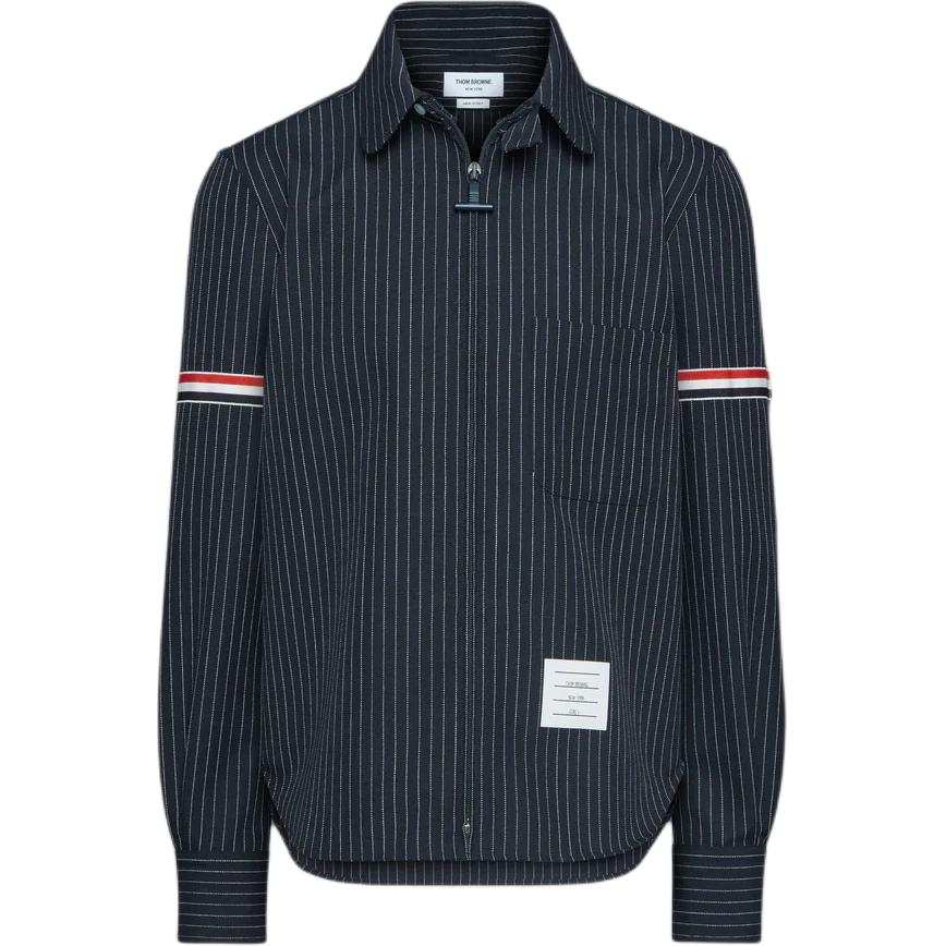 THOM BROWNE Thom Browne pinstriped zip-up shirt