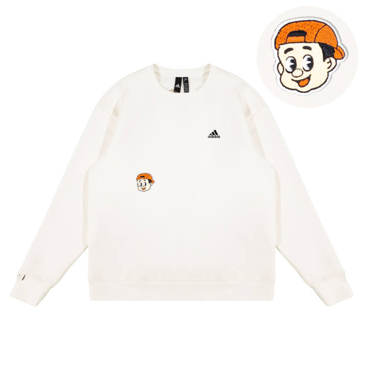 Adidas Adidas LABEL Sweatshirts Unisex White Crew Neck Moderate Regular