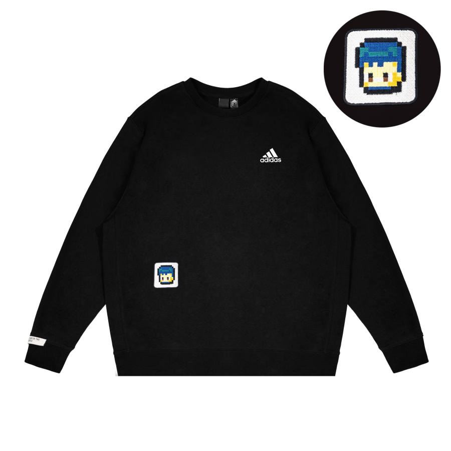 Adidas Adidas LABEL Sweatshirts Unisex Black Crew Neck Moderate Regular