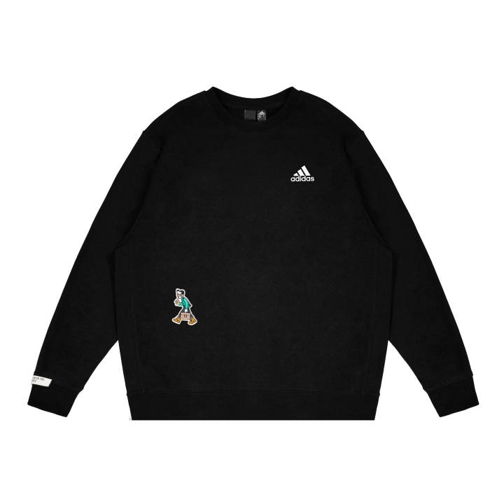 Adidas Adidas LABEL Sweatshirts Unisex Black Crew Neck Moderate Regular