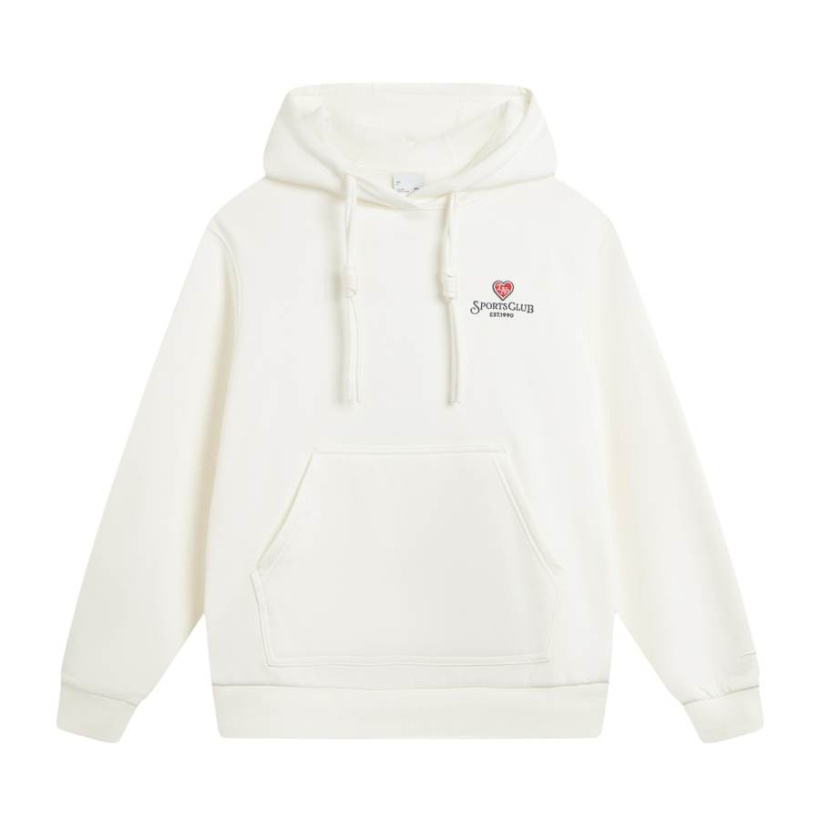Li-Ning Li Ning Sports Trendy Collection Fleece Lined Thermal Fashion Versatile Loose Fit Hooded Pattern Embroidery Sweatshirt