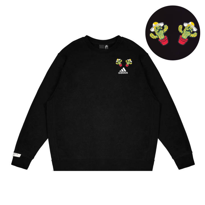 Adidas Adidas LABEL Sweatshirts Unisex Black Crew Neck Moderate Regular