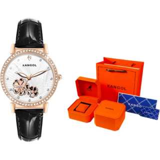 KANGOL Automatic Mechanical Movement Genuine Leather Strap Watch Women's Watch White Dial