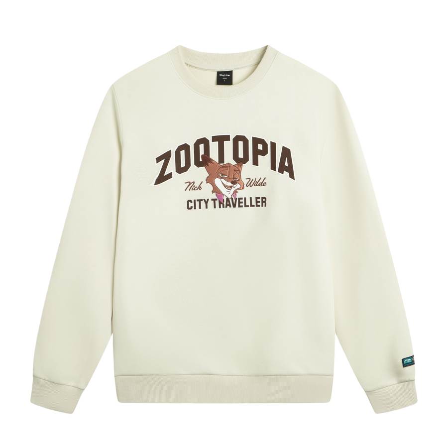 Li-Ning Li Ning Sweatshirts Men's Silver Birch Gray Crew Neck Moderate Other
