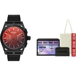 DIESEL TIMEFRAME Wrist Watches Quartz Movement Leather Strap Black Dial Unisex