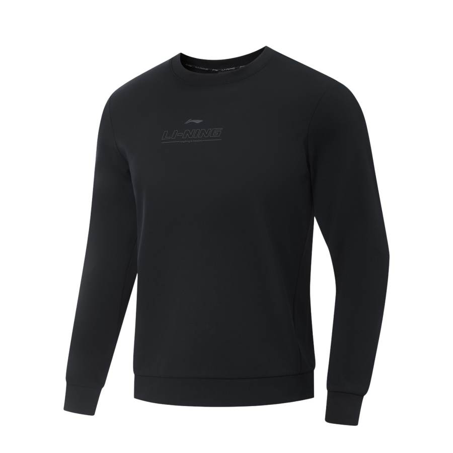 Li-Ning Li Ning Fitness Series Fleece Lined Thermal Crew Neck Casual Letter Sports Sweatshirt Men's