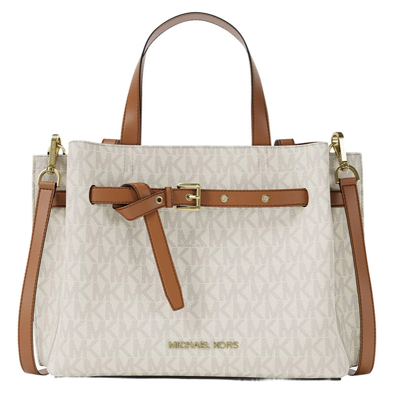MICHAEL KORS Emilia Artificial Leather One Shoulder Handbag Small Women's Vanilla & Brown