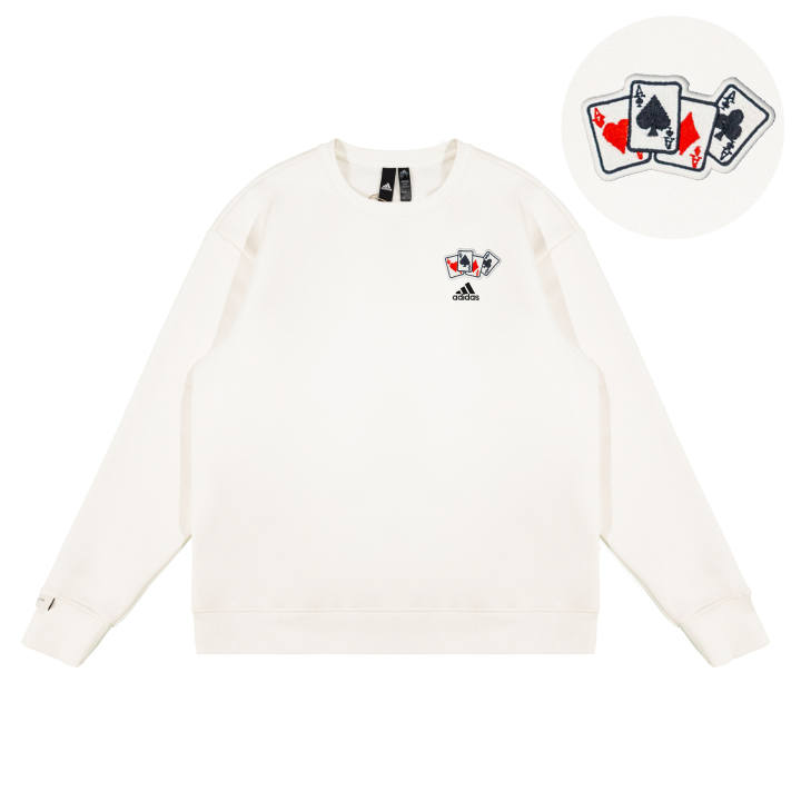 Adidas Adidas LABEL Sweatshirts Unisex White Crew Neck Moderate Regular