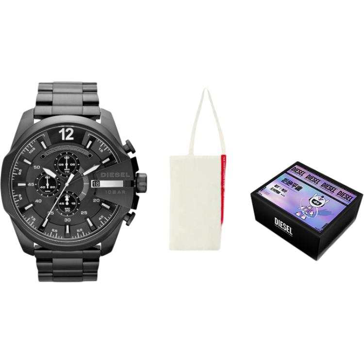DIESEL Wrist Watches Quartz Movement Steel Strap 51*59*13mm Black Dial Men's Watches Water Resistant For Everyday Use