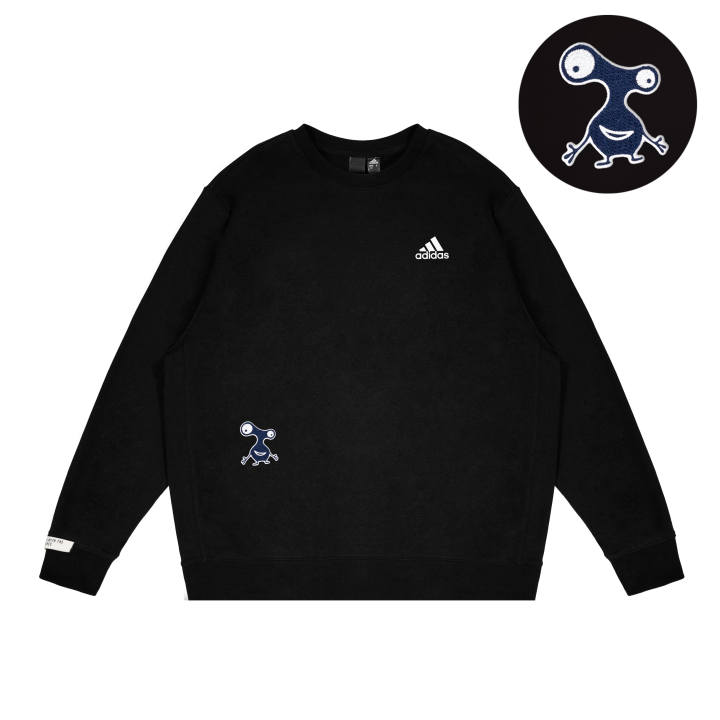 Adidas Adidas LABEL Sweatshirts Unisex Black Crew Neck Moderate Regular