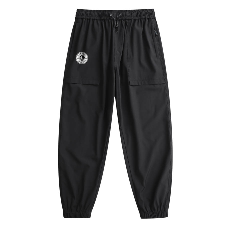 HUANQIU Casual Pants Unisex Moderate Cuffed Pants