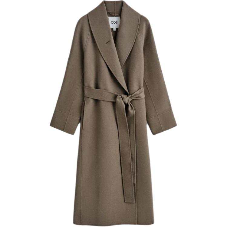 COS COS Coats Women's Brown Lapel Moderate