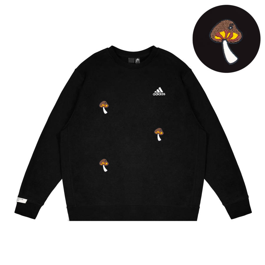 Adidas Adidas LABEL Sweatshirts Unisex Black Crew Neck Moderate Regular