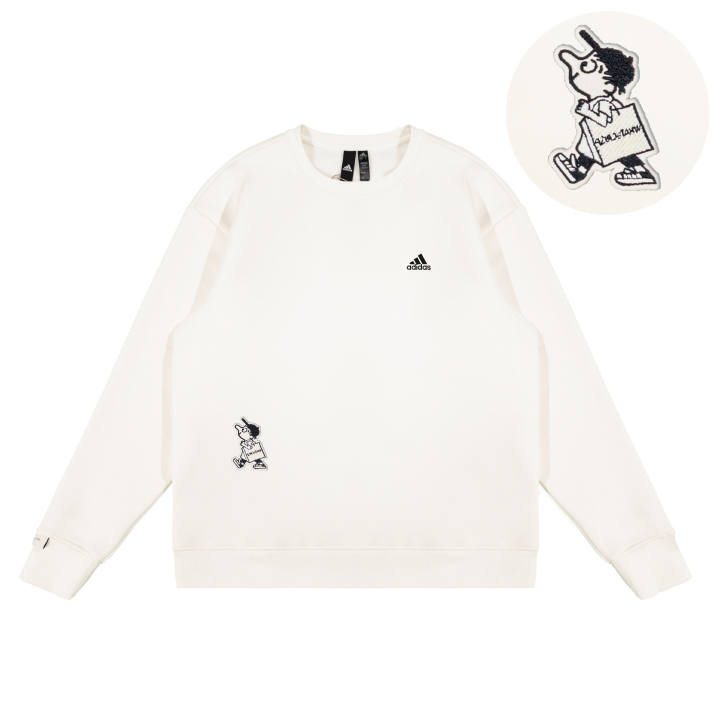 Adidas Adidas LABEL Sweatshirts Unisex White Crew Neck Moderate Regular