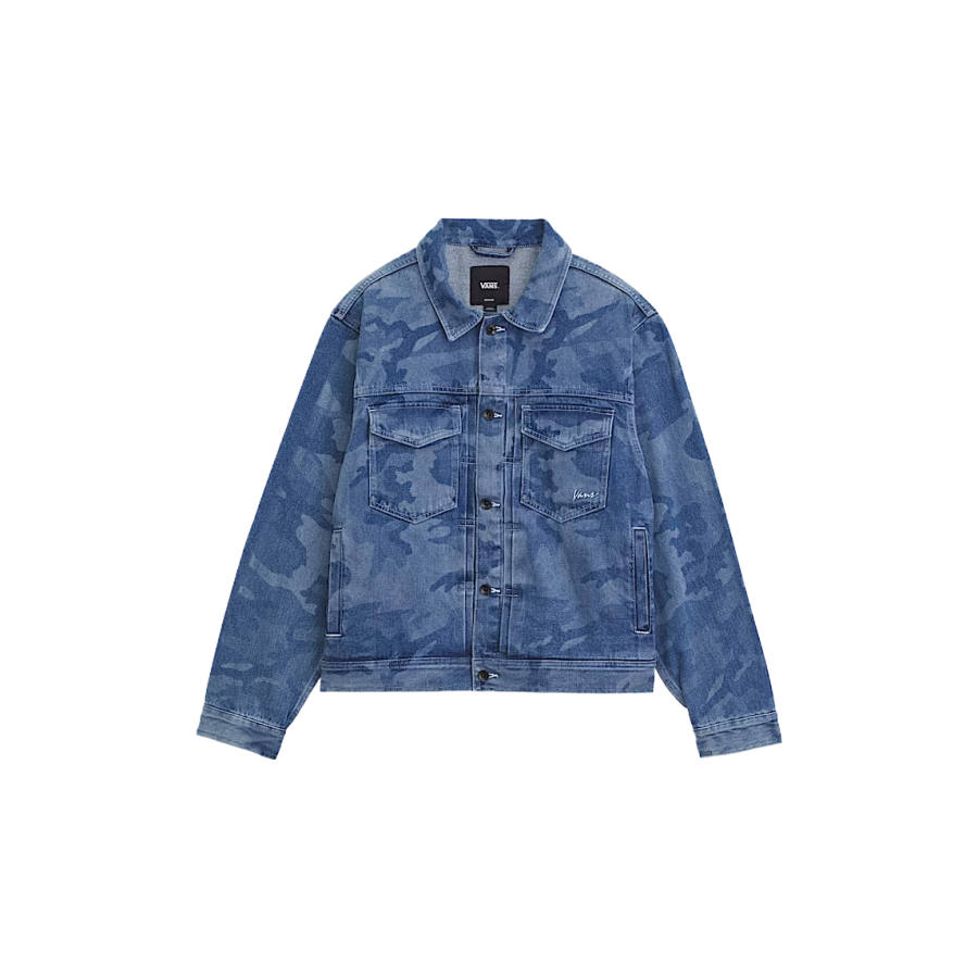 Vans Vans Denim Jackets Men's Blue Lapel Moderate