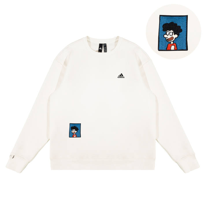 Adidas Adidas LABEL Sweatshirts Unisex White Crew Neck Moderate Regular