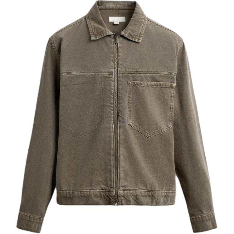 ZARA ZARA Denim Jackets Men's Tan Lapel Moderate