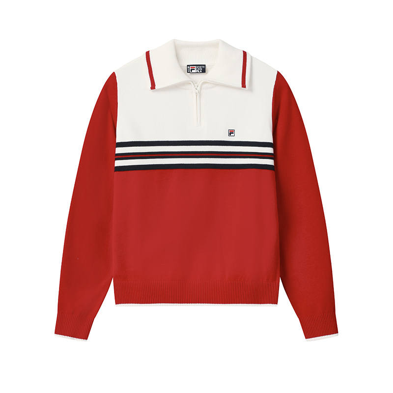 FILA Heritage Knitwear Women's Legend Red Lapel Moderate