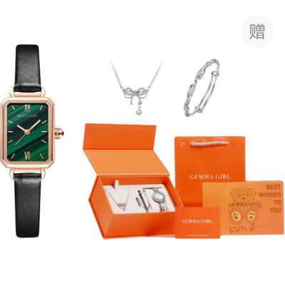 GEMMA GIRL Quartz Movement Steel Strap Watch Women's Watch Green Dial