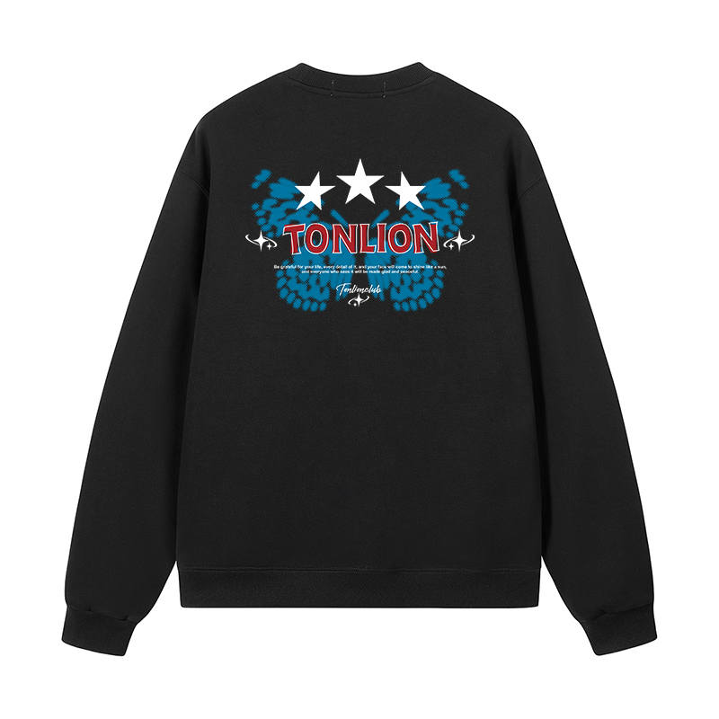Tonlion Sweatshirts Unisex Crew Neck Moderate Heavyweight