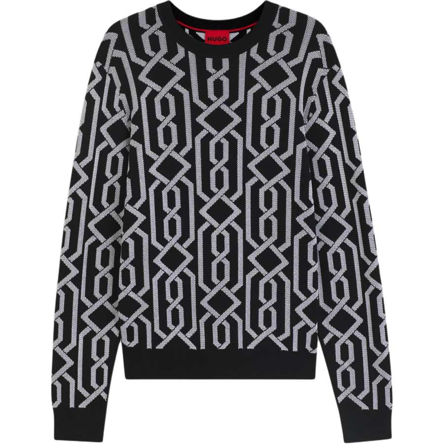 HUGO BOSS Knitwear Men's Black Crew Neck Moderate Other