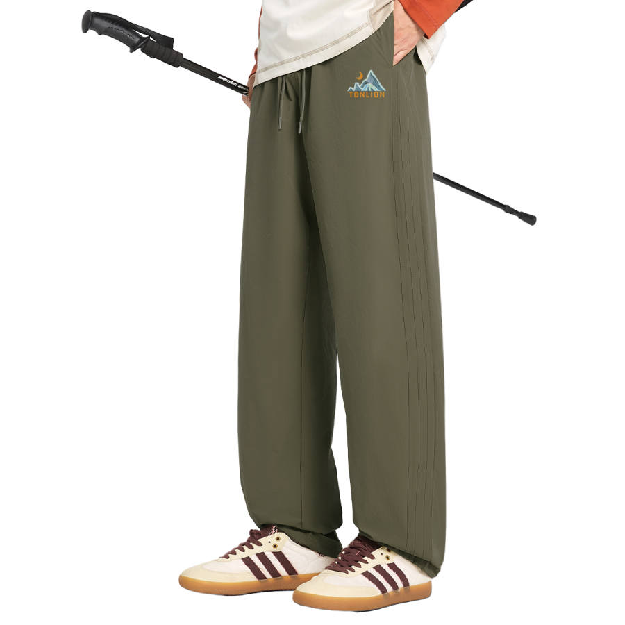 Tonlion Casual Pants Unisex Moderate Wide Leg Pants