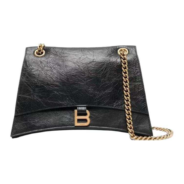 Balenciaga Women's Crush Medium Chain Bag Black