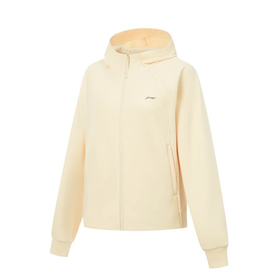 Li-Ning Li Ning Fitness Series Fleece Lined Thermal Loose Fit Hooded Athleisure Stitching Sweatshirt Women's