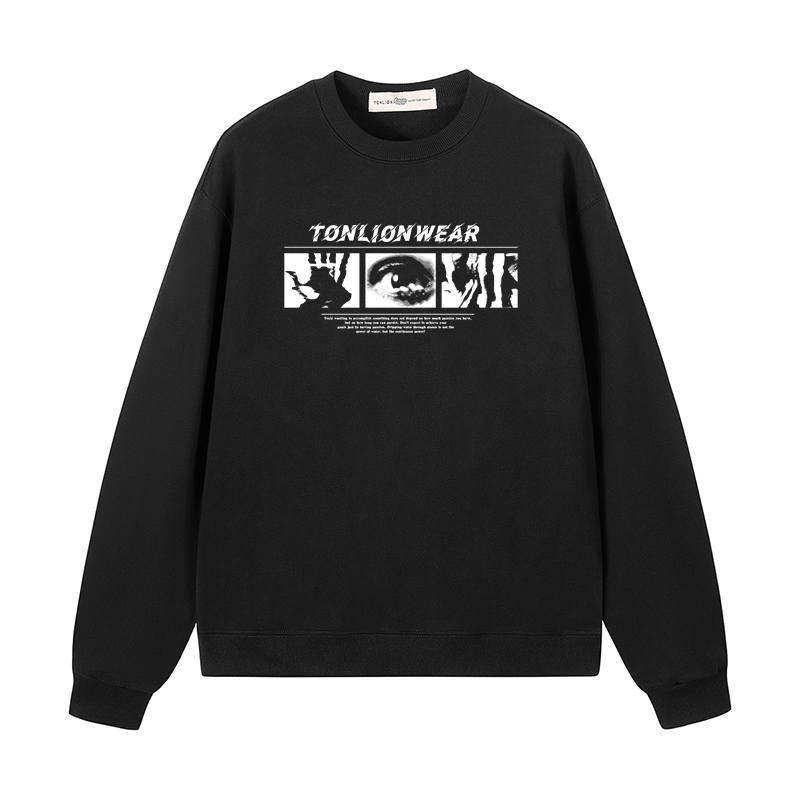 Tonlion Sweatshirts Unisex Crew Neck Moderate Heavyweight