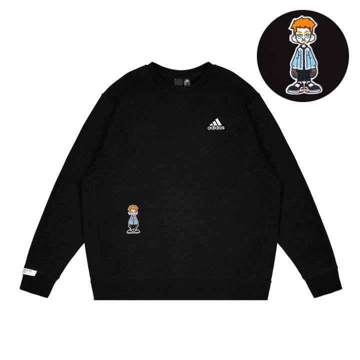 Adidas Adidas LABEL Sweatshirts Unisex Black Crew Neck Moderate Regular