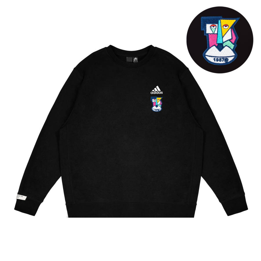 Adidas Adidas LABEL Sweatshirts Unisex Black Crew Neck Moderate Regular