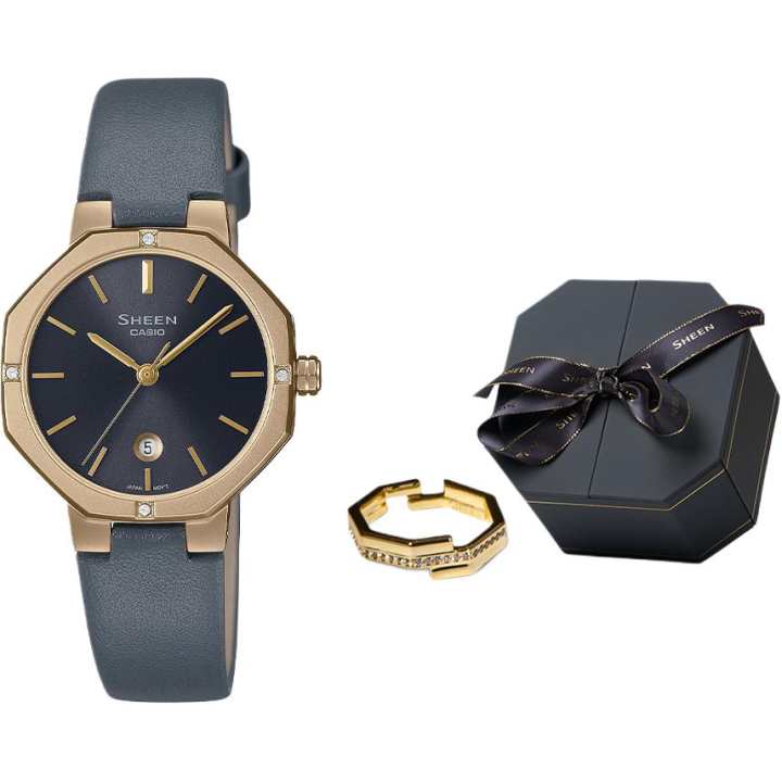 CASIO CASIO SHEEN Quartz Movement Leather Strap Watch Women's Watch Gold Dial