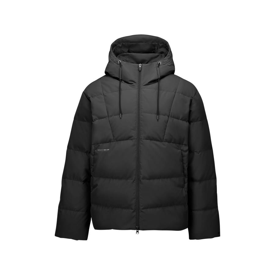 Skechers Down Jackets Men's Midnight Black 03B6 Hooded Moderate