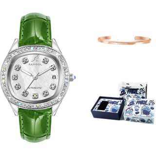 KANGOL Mechanical Movement Leather Strap Watch Women's Watch Mother of Pearl Color Watch Dial