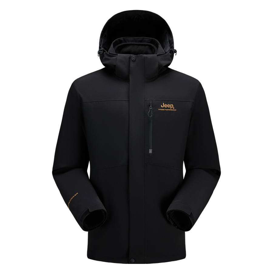 Jeep Windbreaker Jackets Men's Detachable Hood Thickened