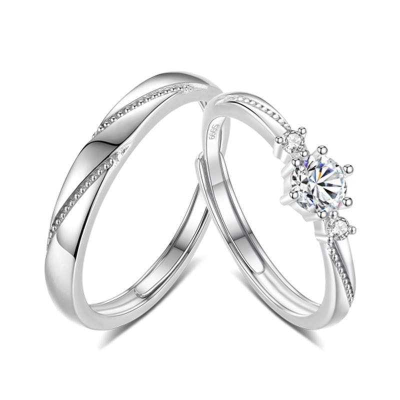 YINCHIE 925 Sterling Silver 999 Fine Silver Synthetic Cubic Zirconia Rings Unisex